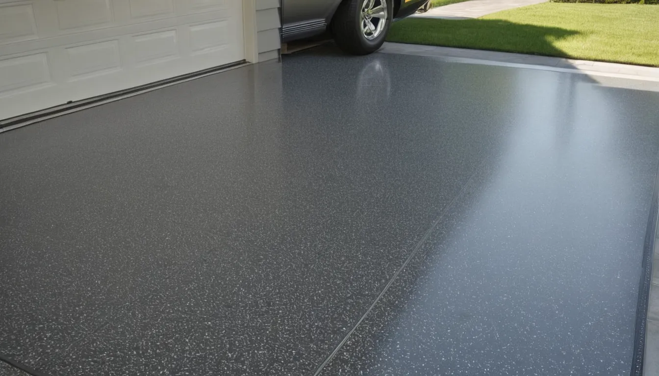 Homeowner and a friendly provider reviewing a freshly coated epoxy garage floor in a Alexandria home